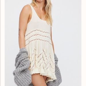 Free People Lace Trapeze Boho Slip Dress